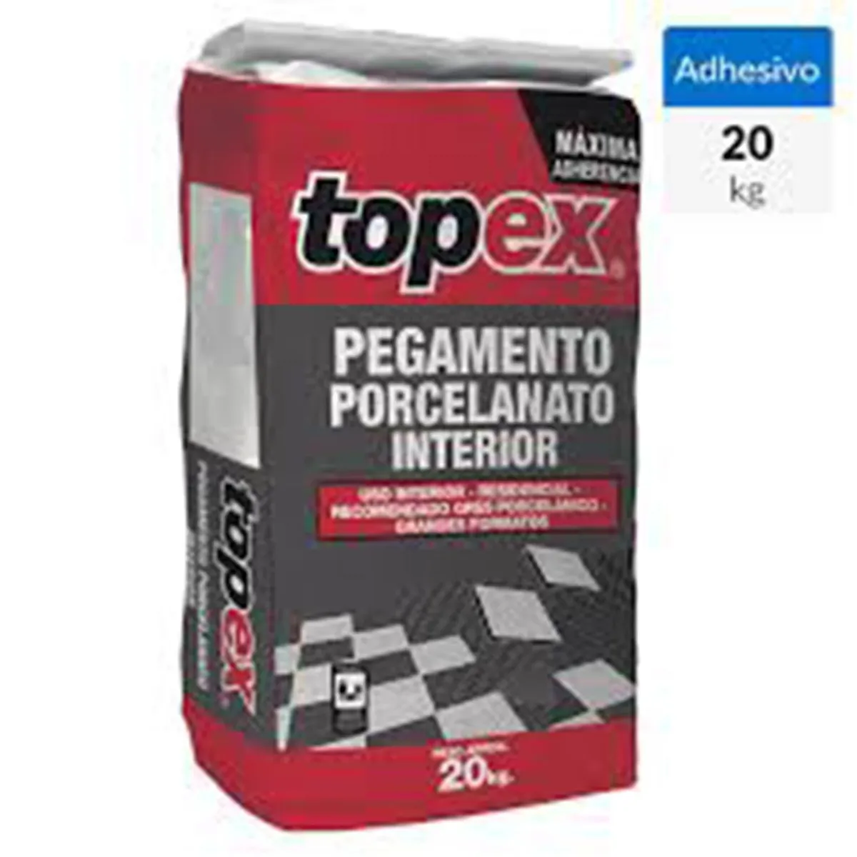 Adhesivo Porcelanato Superficie Rígido 20 kg