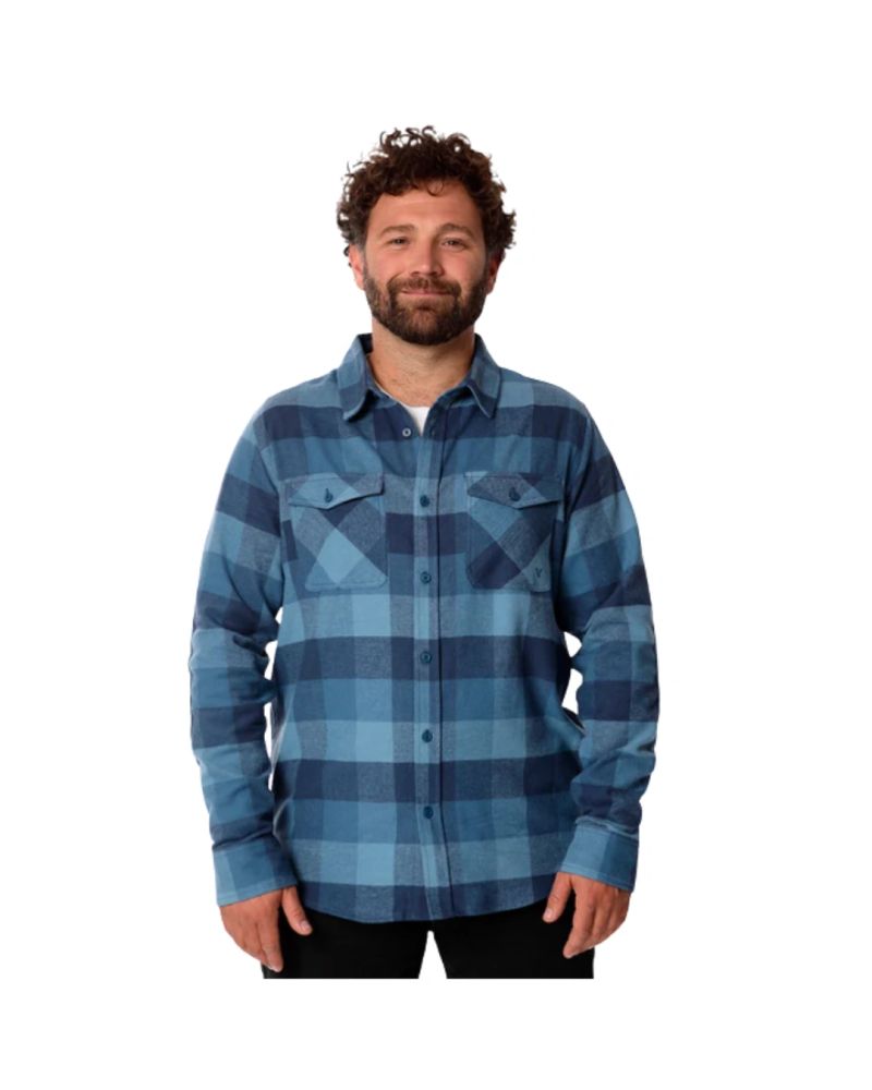 CAMISA FRANELA MANGA LARGA YOHO AZUL HOMBRE