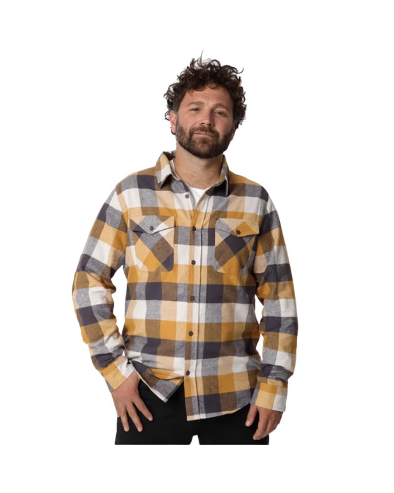 CAMISA FRANELA MANGA LARGA YOHO MOSTAZA HOMBRE