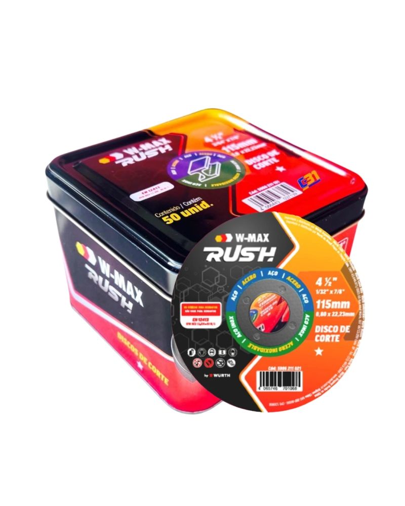 DISCO CORTE ACERO INOX 4 1/2 W-MAX RUSH