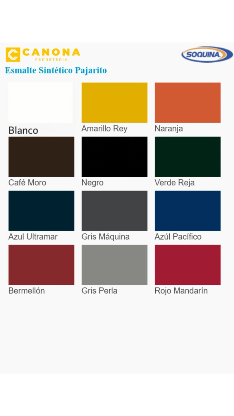 ESMALTE SINTETICO PAJARITO SOQUINA