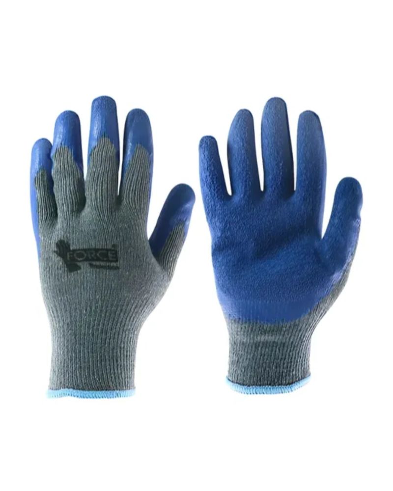GUANTE FORCE HILO FLEX GRIS AZUL L-2101