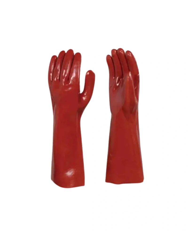 GUANTE PVC ANTIACIDO ROJO FORCE
