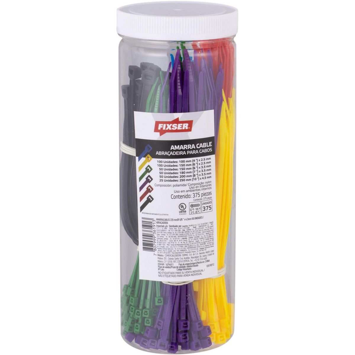 Pack Amarra Cables 375 UNI Fixser