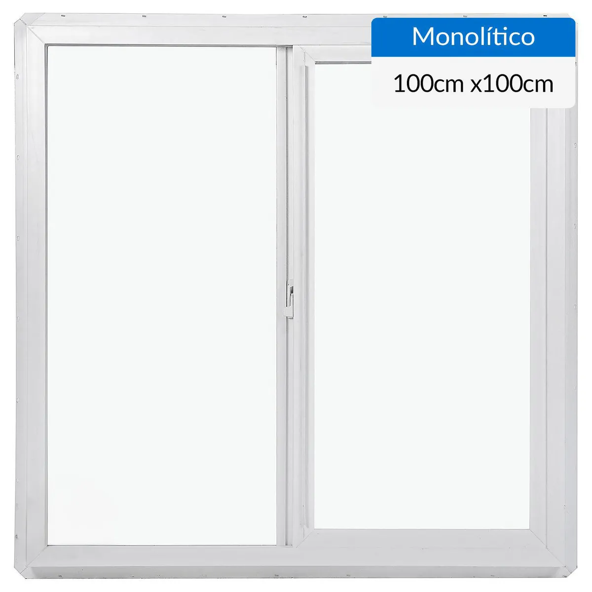 Ventana PVC 100x100 cm monolítico blanco corredera
