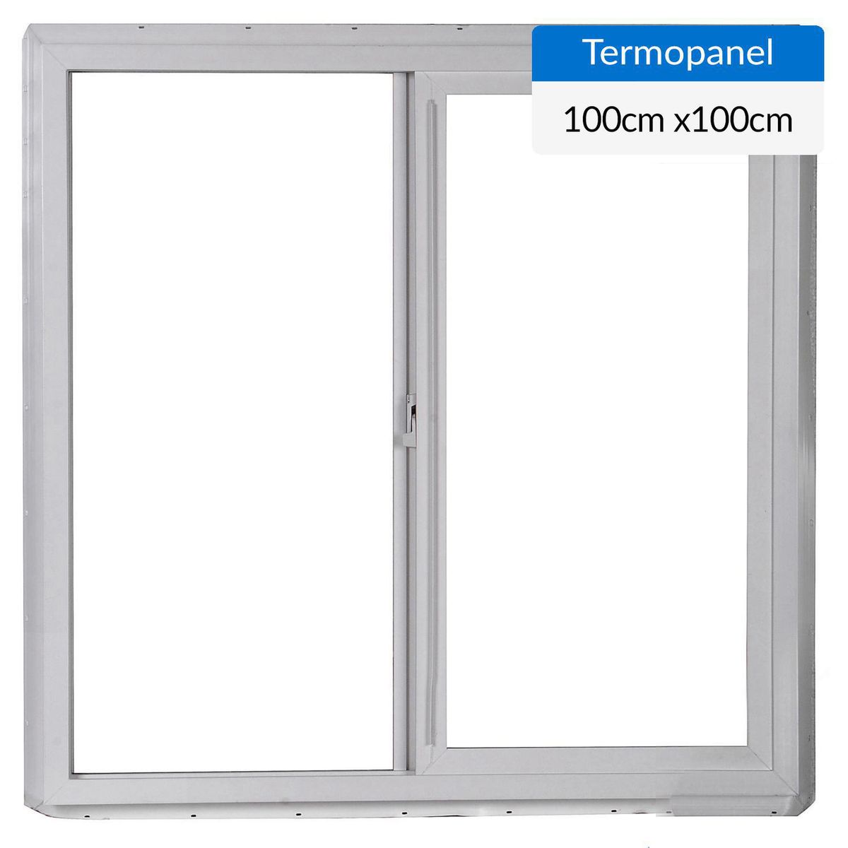 Ventana termopanel PVC 100x100 cm blanco corredera