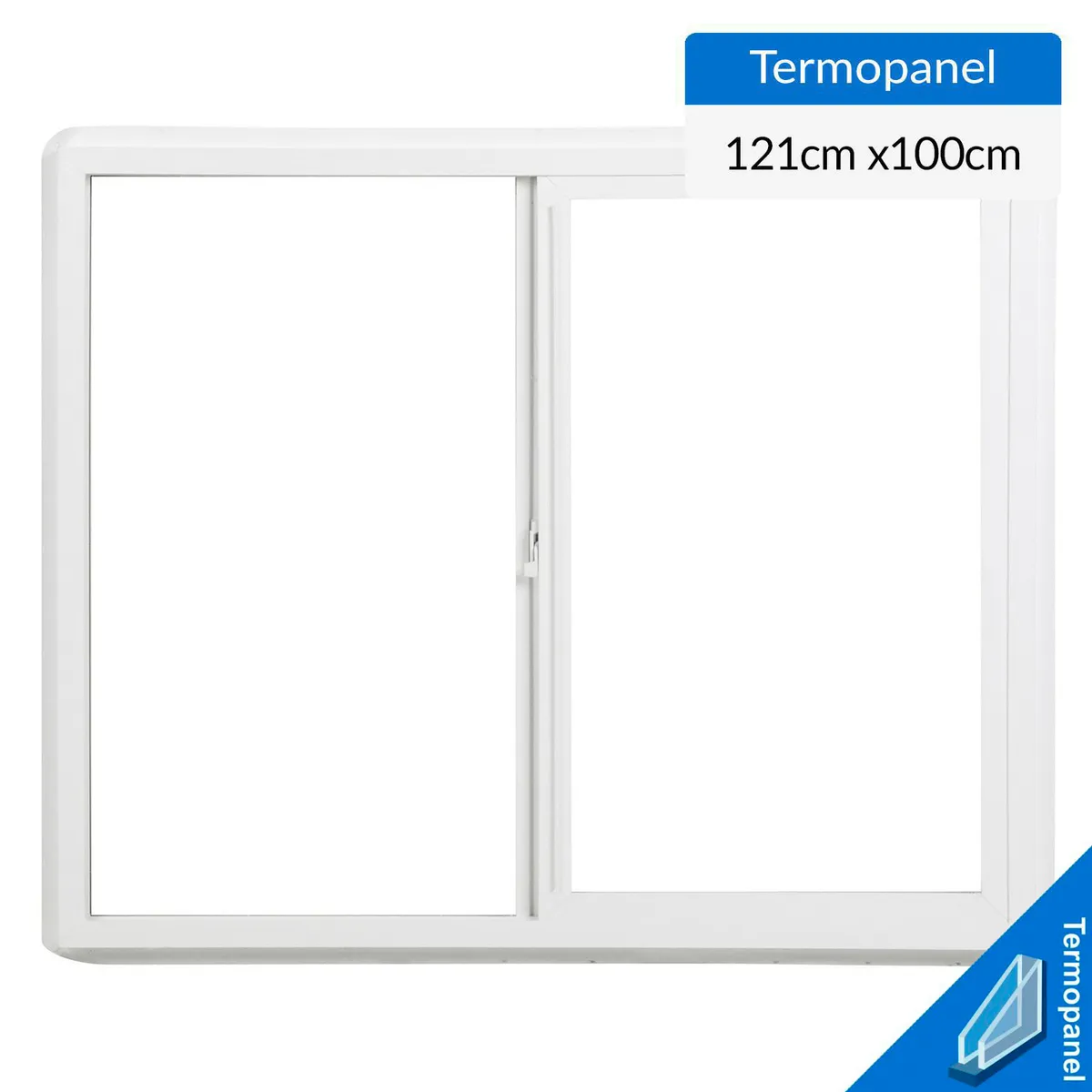 Ventana termopanel PVC 121x100 cm blanco corredera